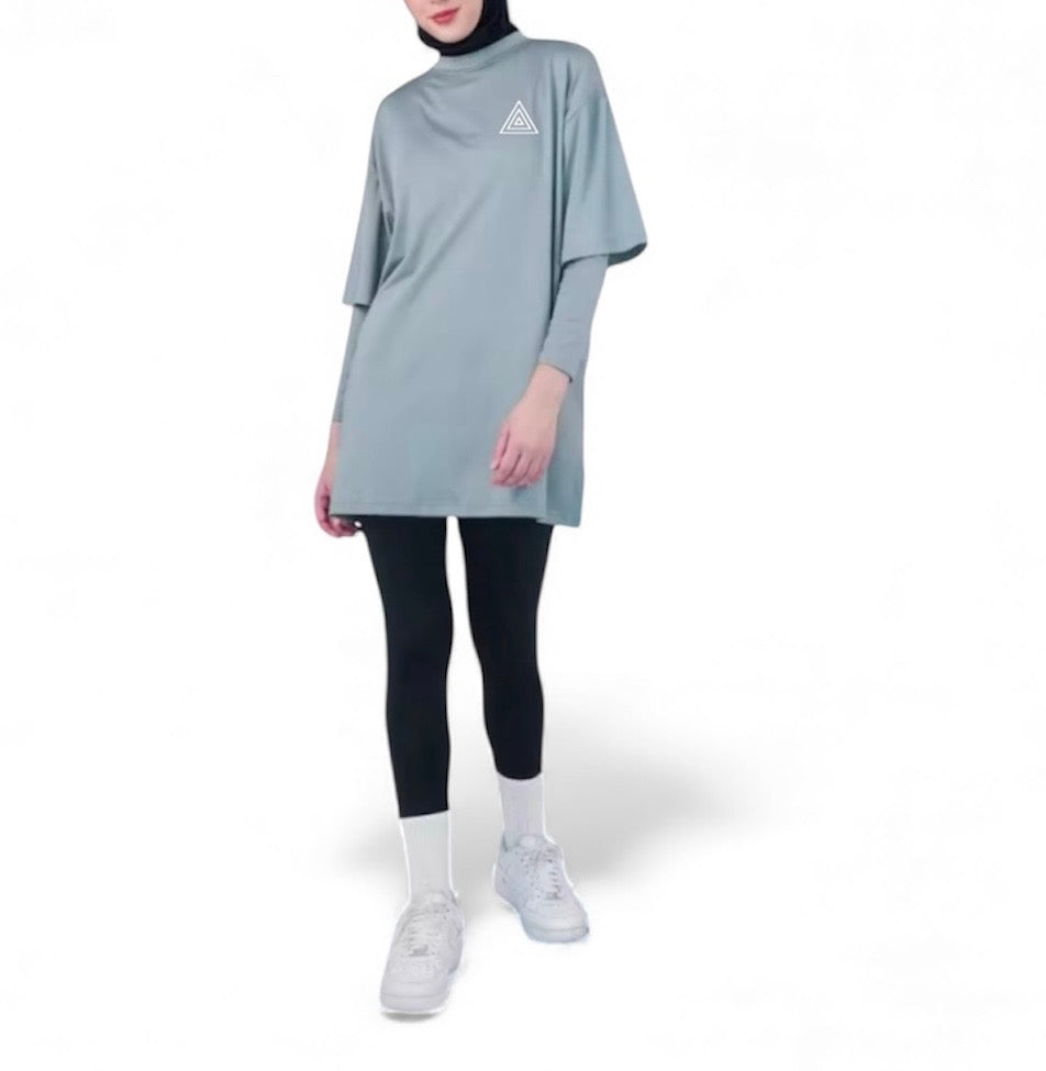 Climax Appeal Modest Active Tunic – Slate Grey / Black