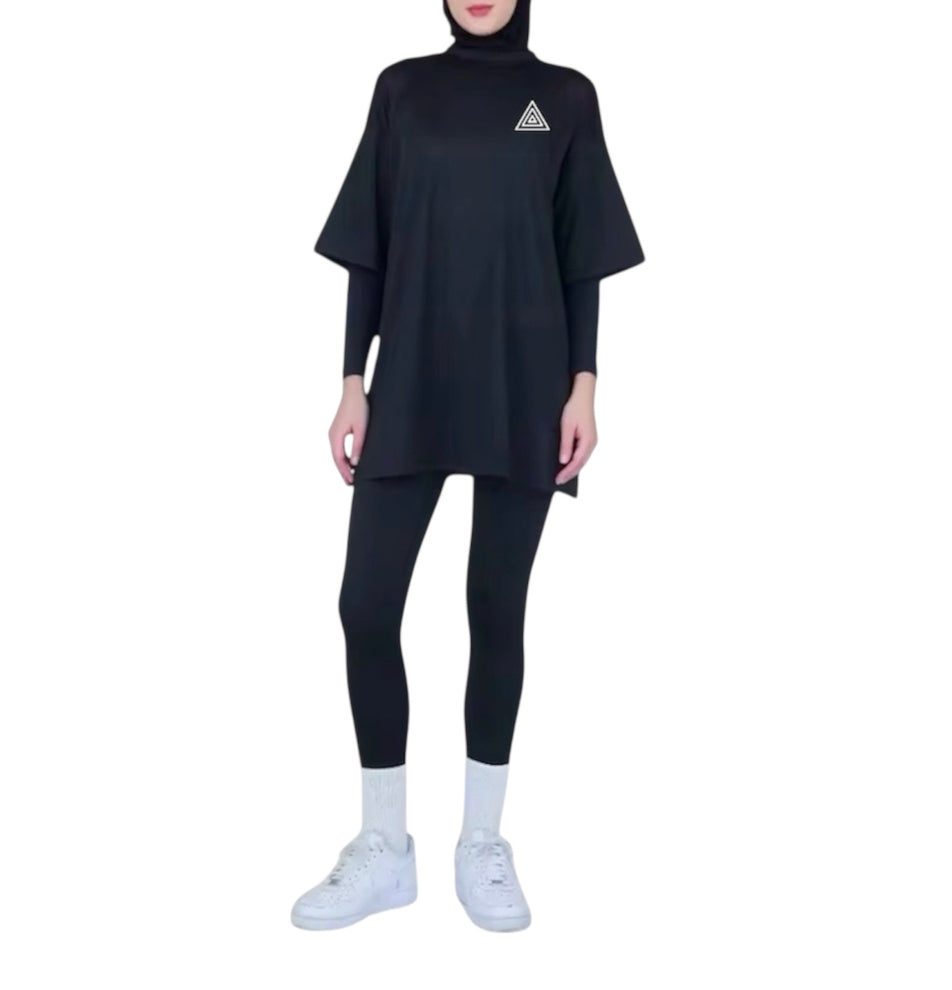 Climax Appeal Modest Active Tunic – Slate Grey / Black